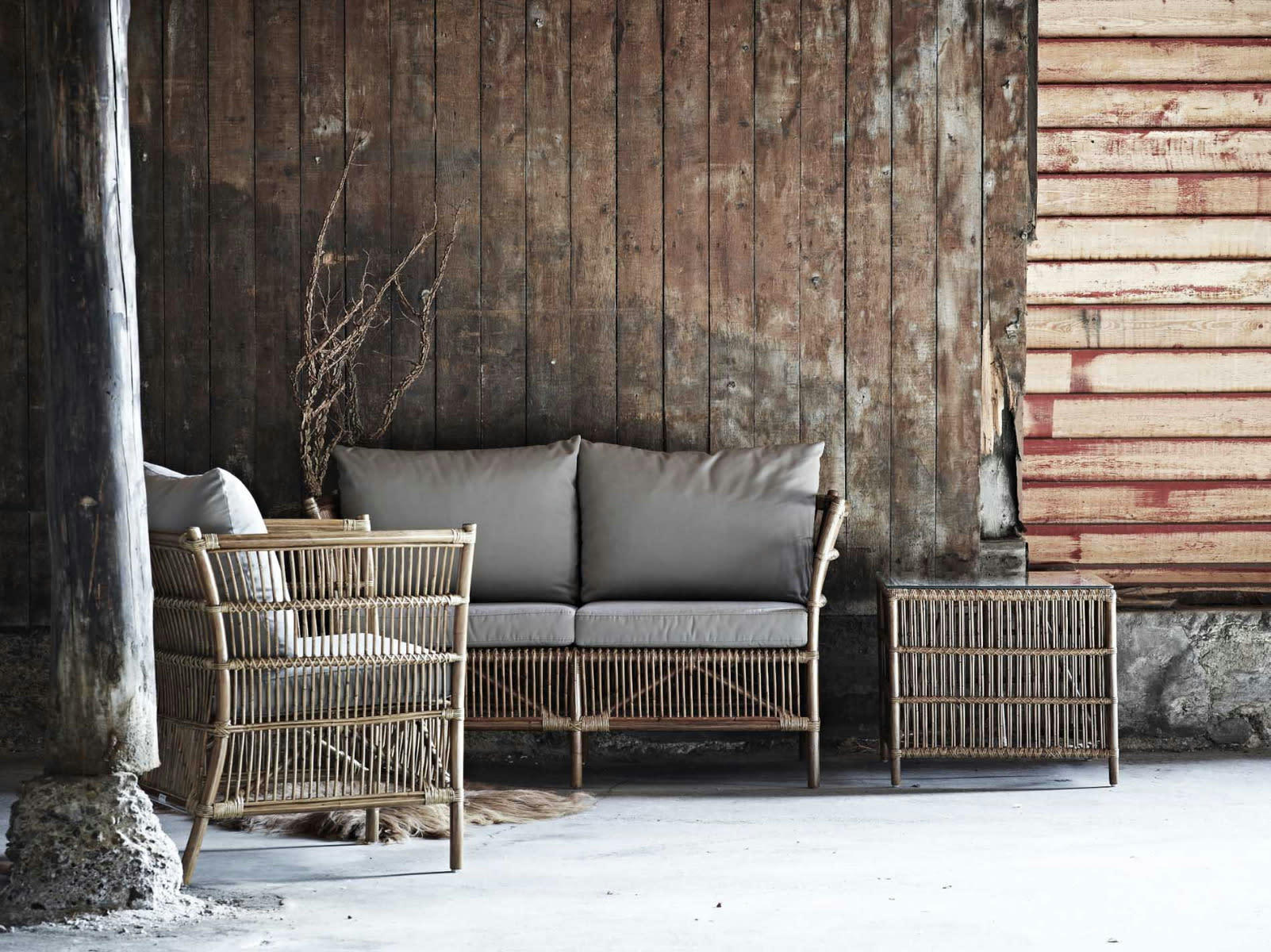 DONATELLO - Canapé 2 places en rotin beige