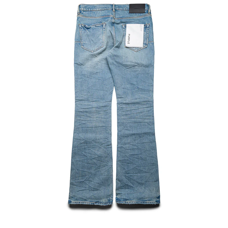 Purple Brand Low Rise Flared Leg Flare Worn Jean - Light Indigo