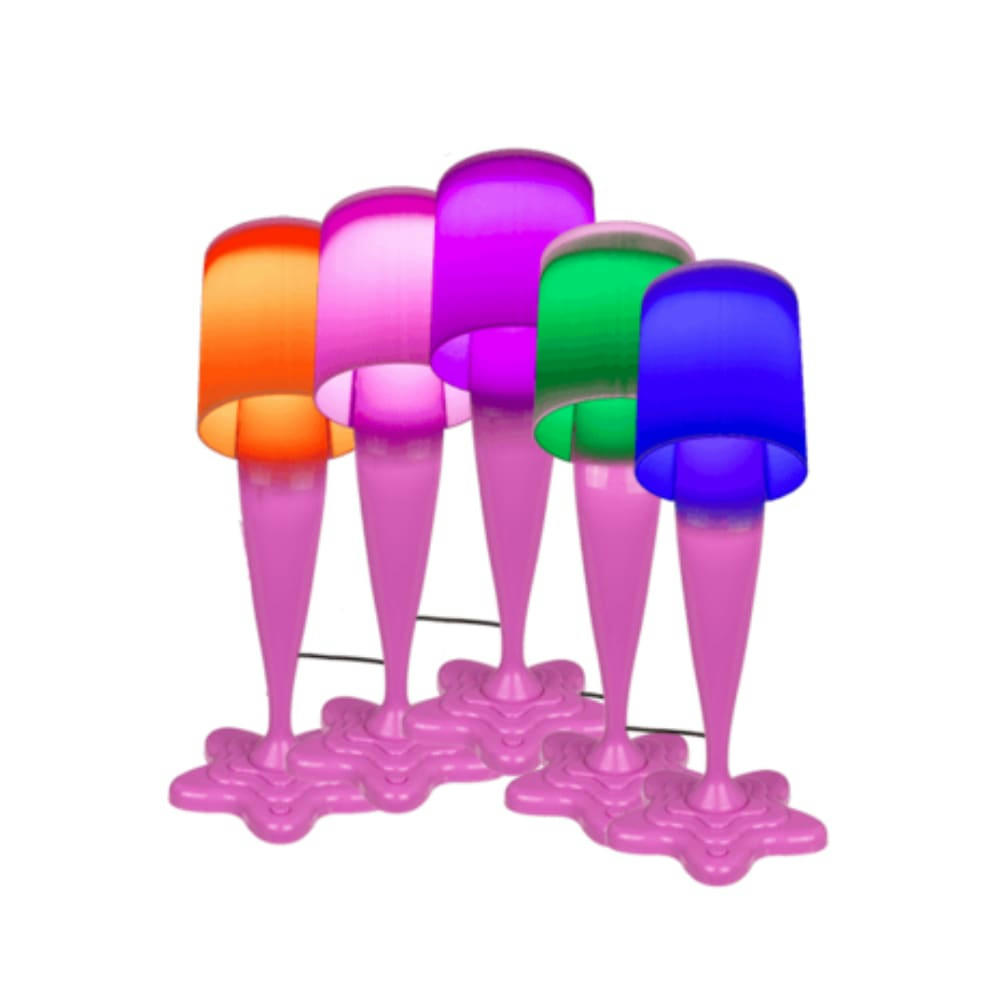 - Lampe fantaisie pot de peinture rose