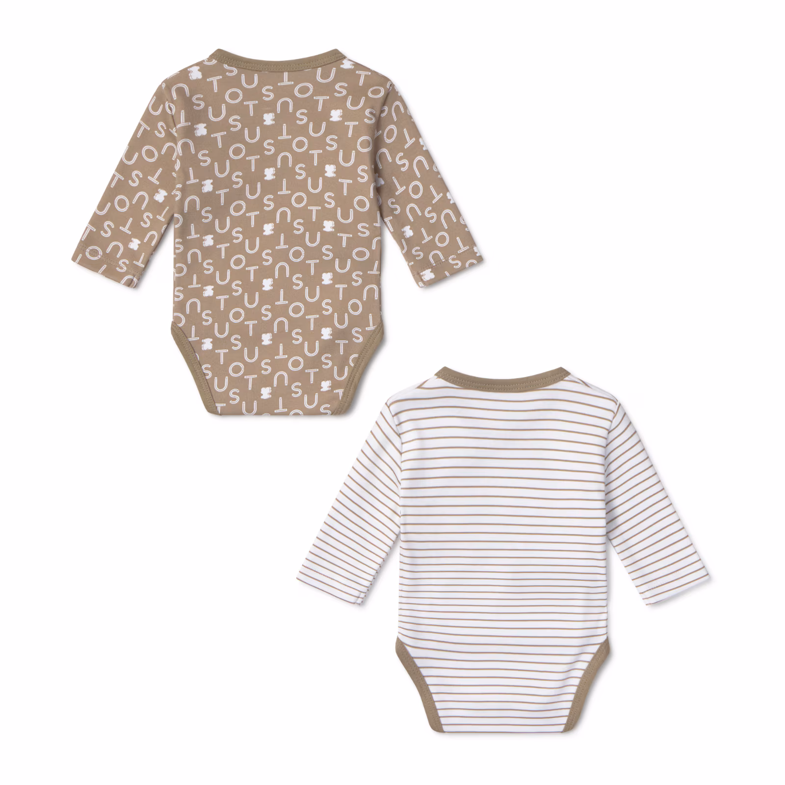 Pack de bodys de bebé cruzados Soft beige