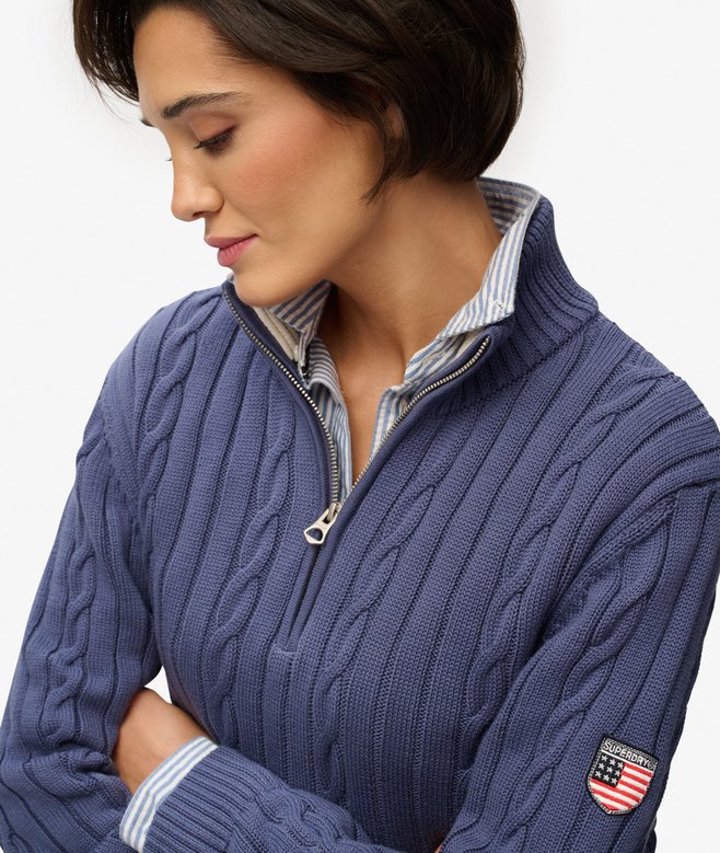 Cable Half Zip Knit