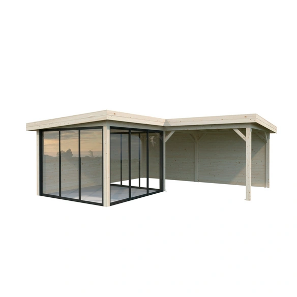 Pavillon »Lenna«, Aufstellmaße BxTxH: 628 x 628 x 245 cm, tauchgrundiert, Holz