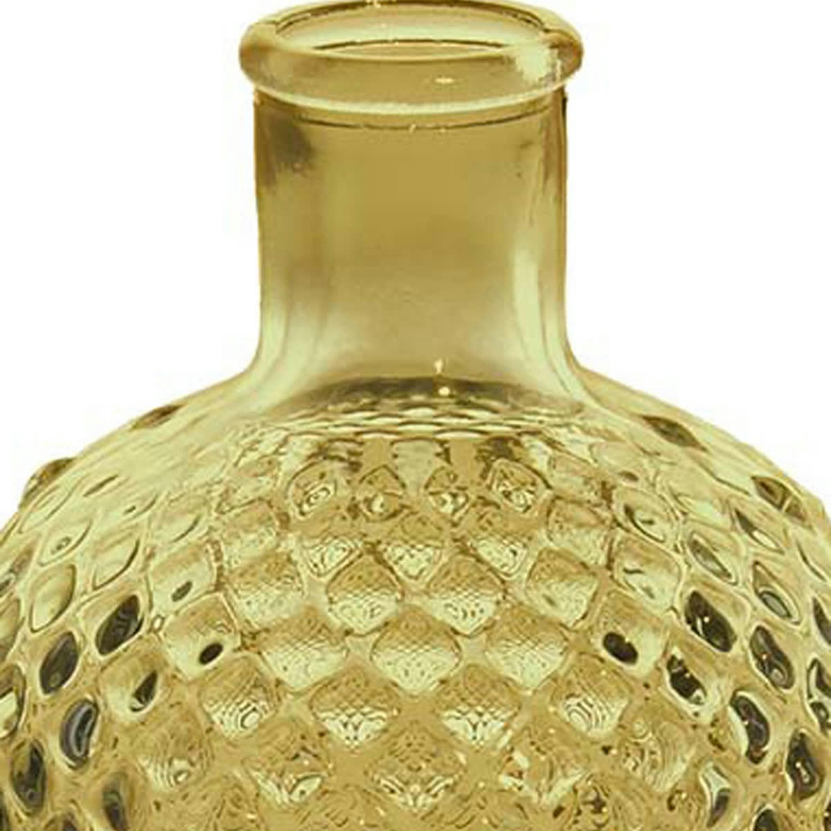 DIAMOND - Vase bouteille en verre recyclé  miel 28 cm