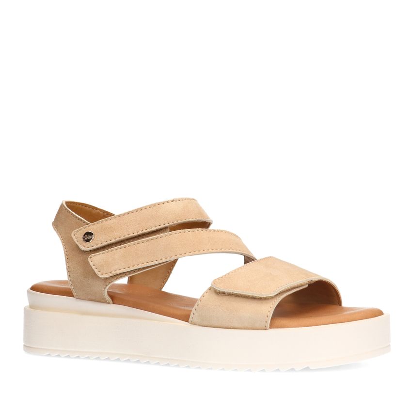 No Stress Beige suède sandalen