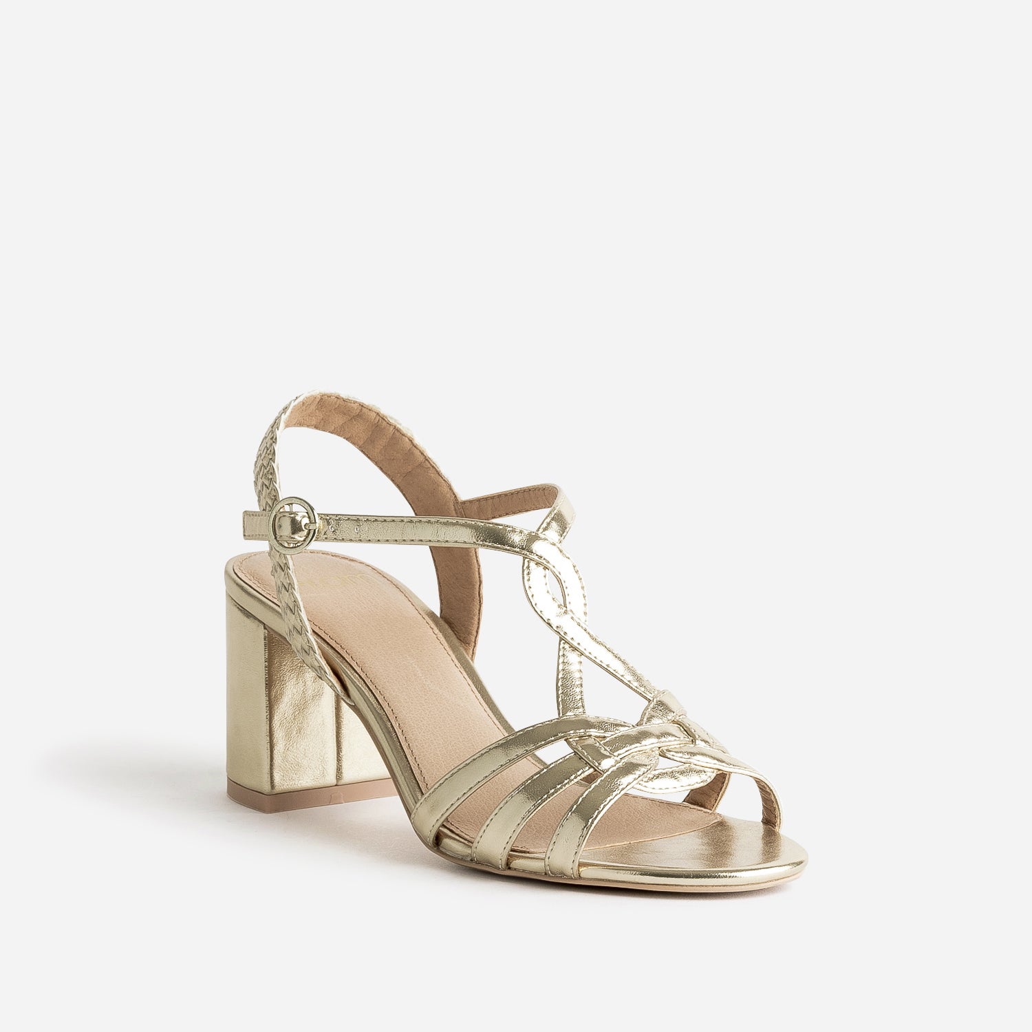 Sandale or à brides entrelacées