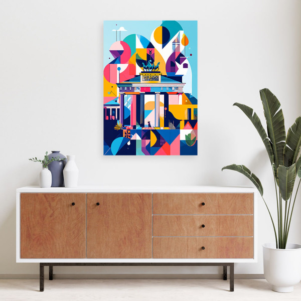 Obraz do salonu biura, Berlin miasto abstrakcja w stylu Bauhaus 20x30