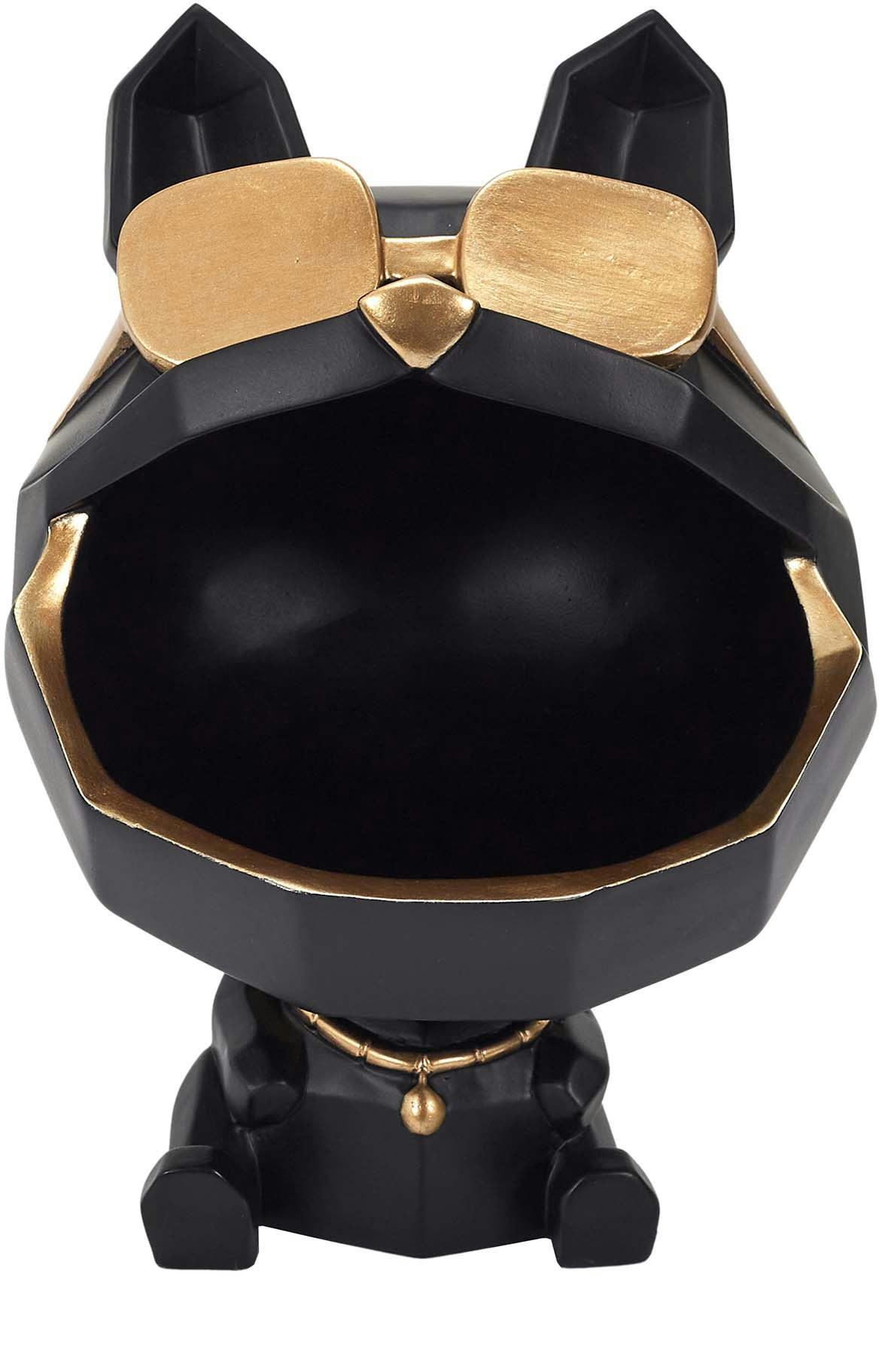 - Vide poche chien lunettes dorées origami noir et doré