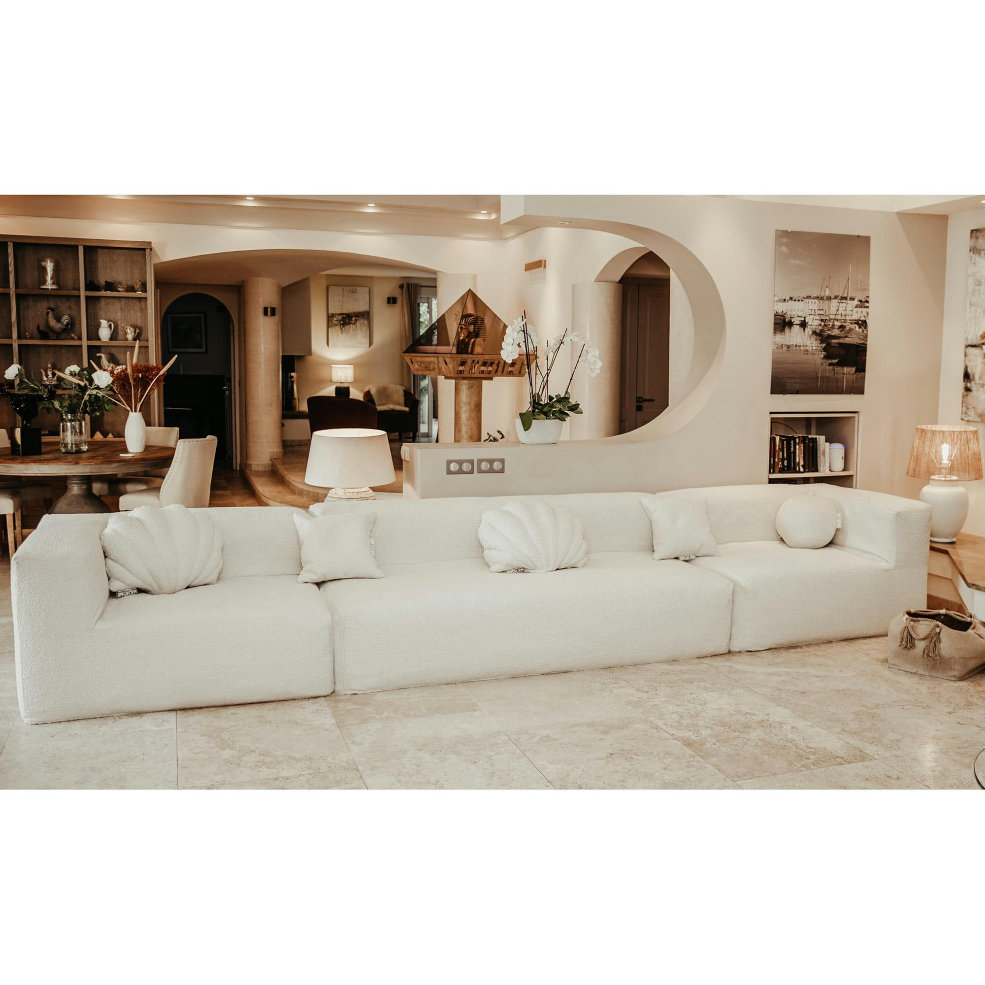 - Canapé modulable - Déhoussable 5/6 places - Laine Bouclée