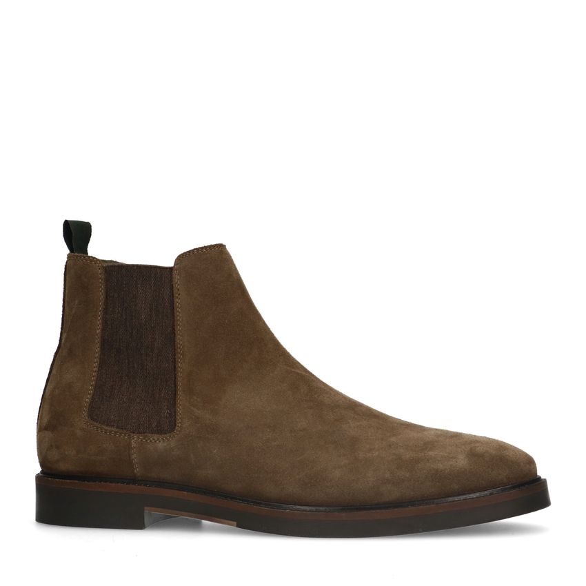 Manfield Taupe suède chelsea boots