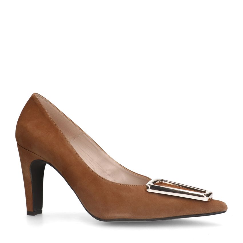 Manfield Beige suède pumps