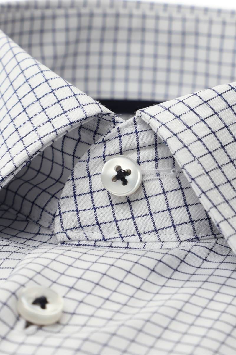 ETERNA Comfort Fit Dynamic Cotton Hemd blau, Kariert (extra langer Arm)