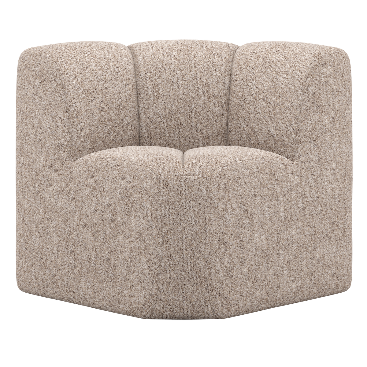 WOOOD eetbankje hoek met rugleuning Mojo - Wollig - Donkerzand - 83x83x83