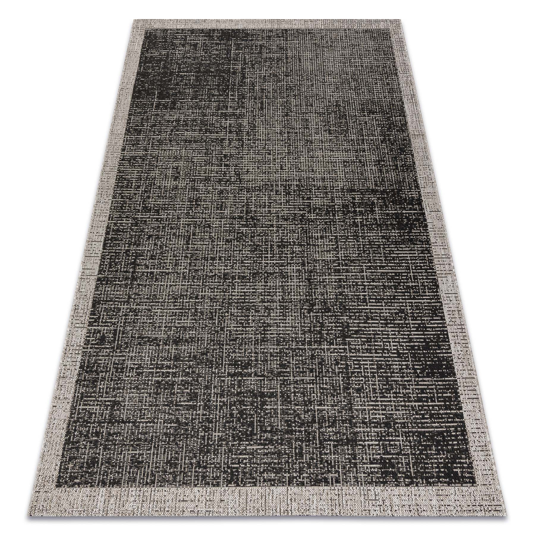 DYWAN SZNURKOWY SIZAL FLOORLUX 20401 Ramka czarny / srebrny120x170 cm