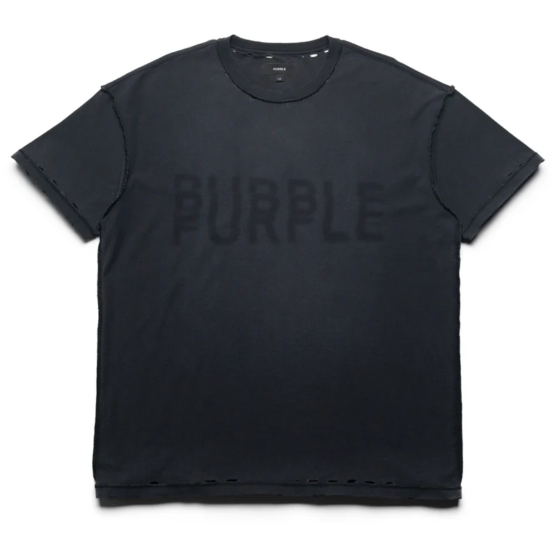 Purple Brand Layered Wordmark Tee - Black