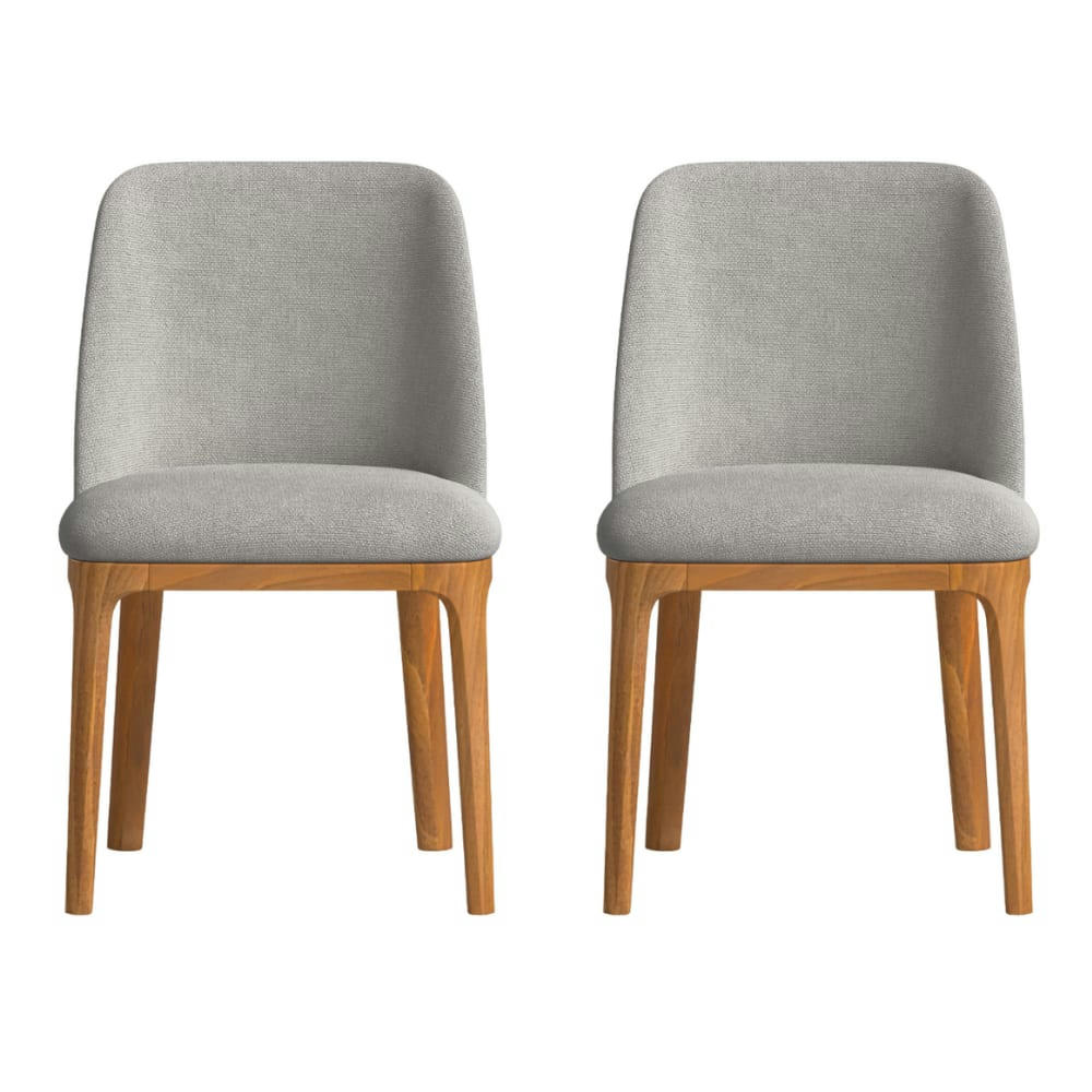 ALANA - 2 Chaises fabriqué à la main en couleur gris