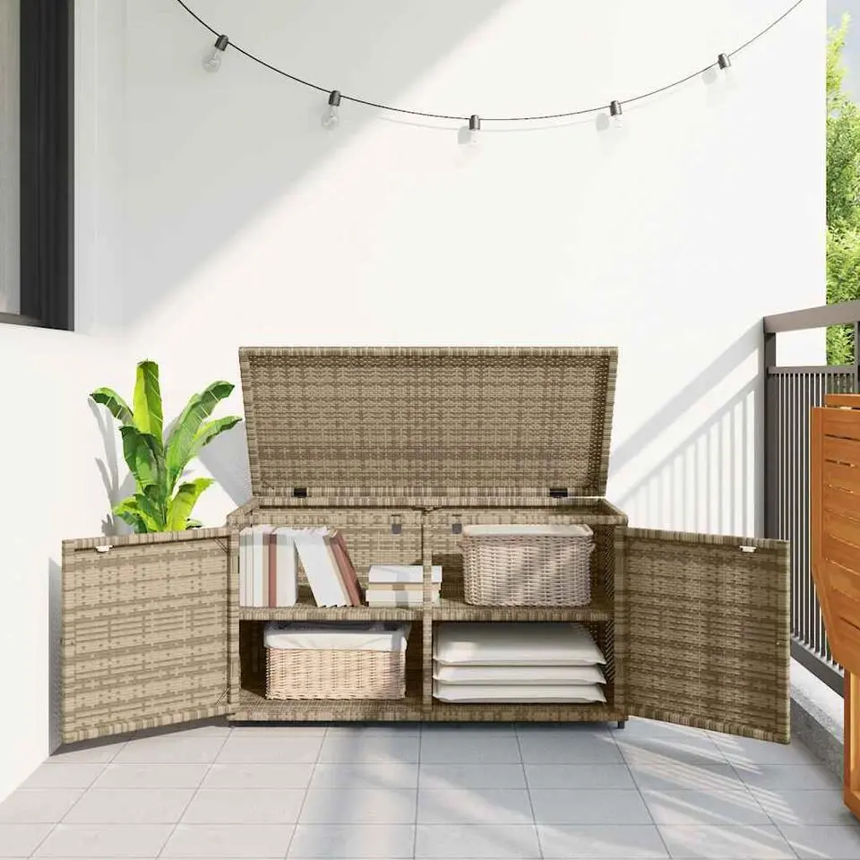 vidaXL - Tuinkast - Beige - Poly rattan