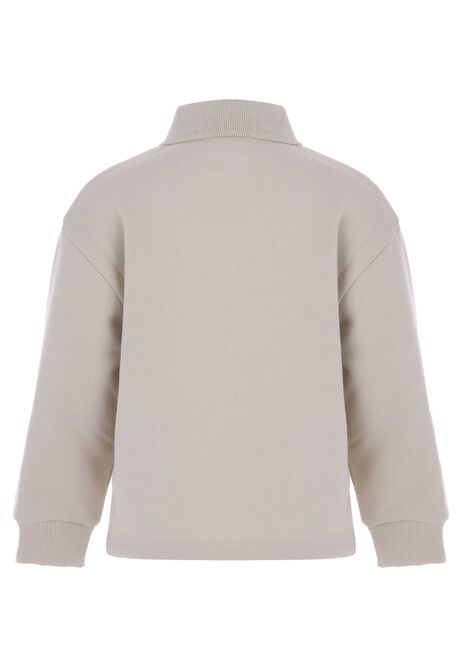 Younger Boys Stone Cotton Polo Sweatshirt
