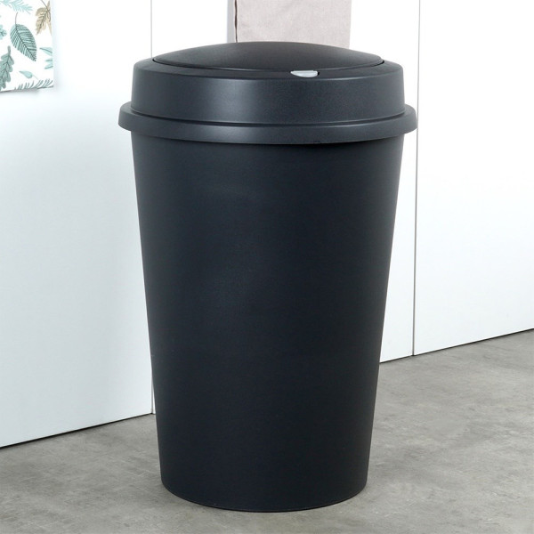 Kosz na śmieci plastikowy czarny 47 l