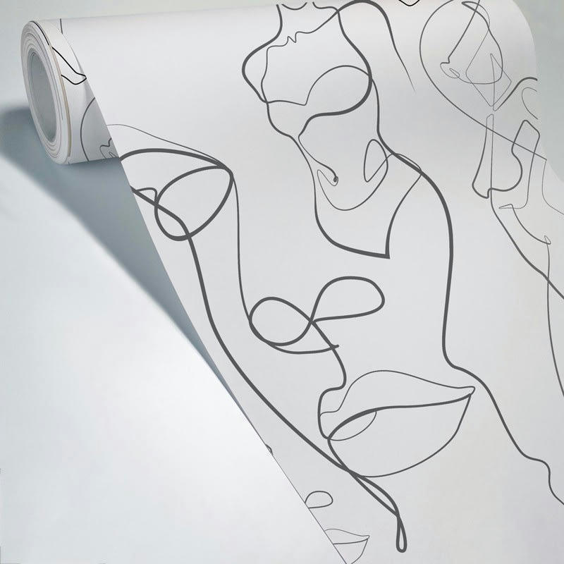 LOVE - Papier Peint Panoramique L432xH270cm Noir Visage