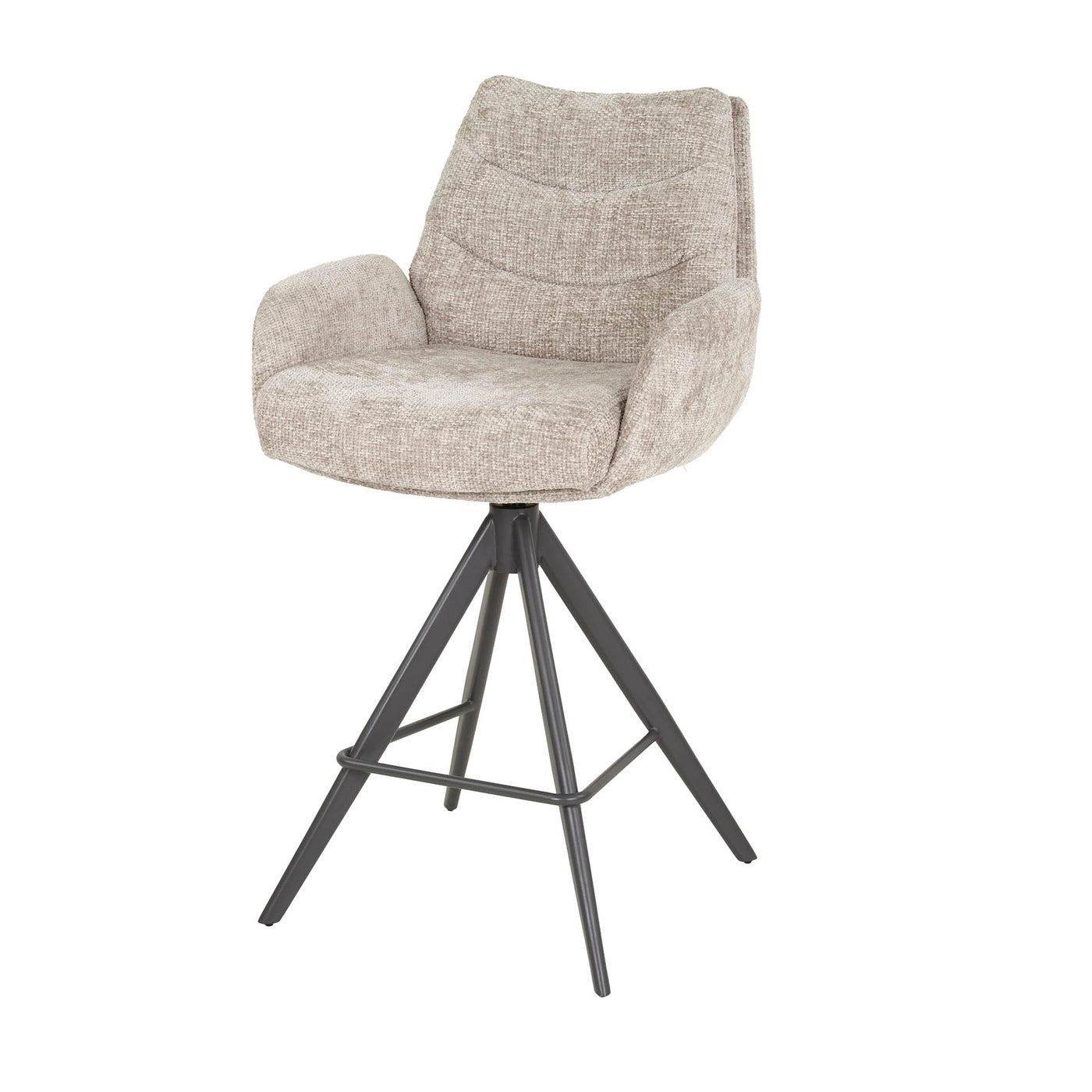 Giga Meubel Barstoel Lounge - Zand - Draaibaar - Zithoogte 67cm - Set van 2
