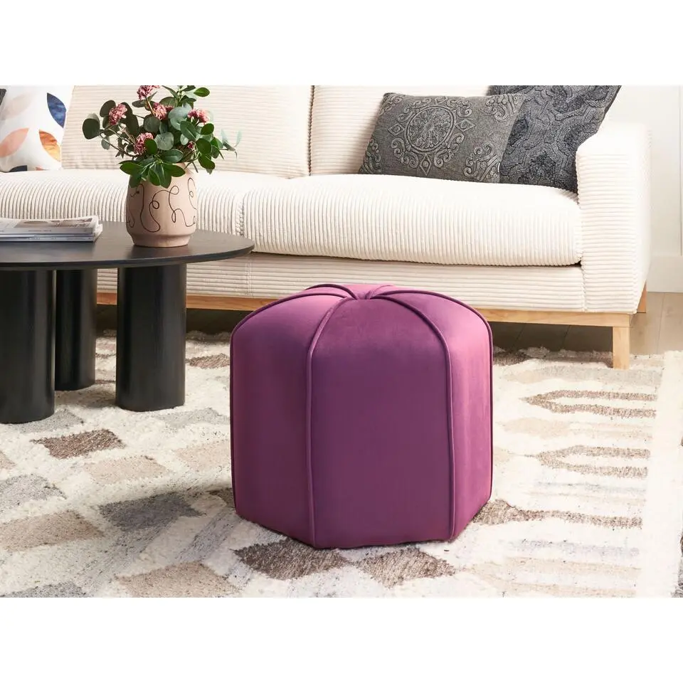 WISHEK - Poef - Paars - Fluweel