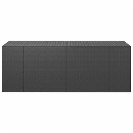 NNEVL Garden Cushion Box PE Rattan 291x100.5x104 cm Black