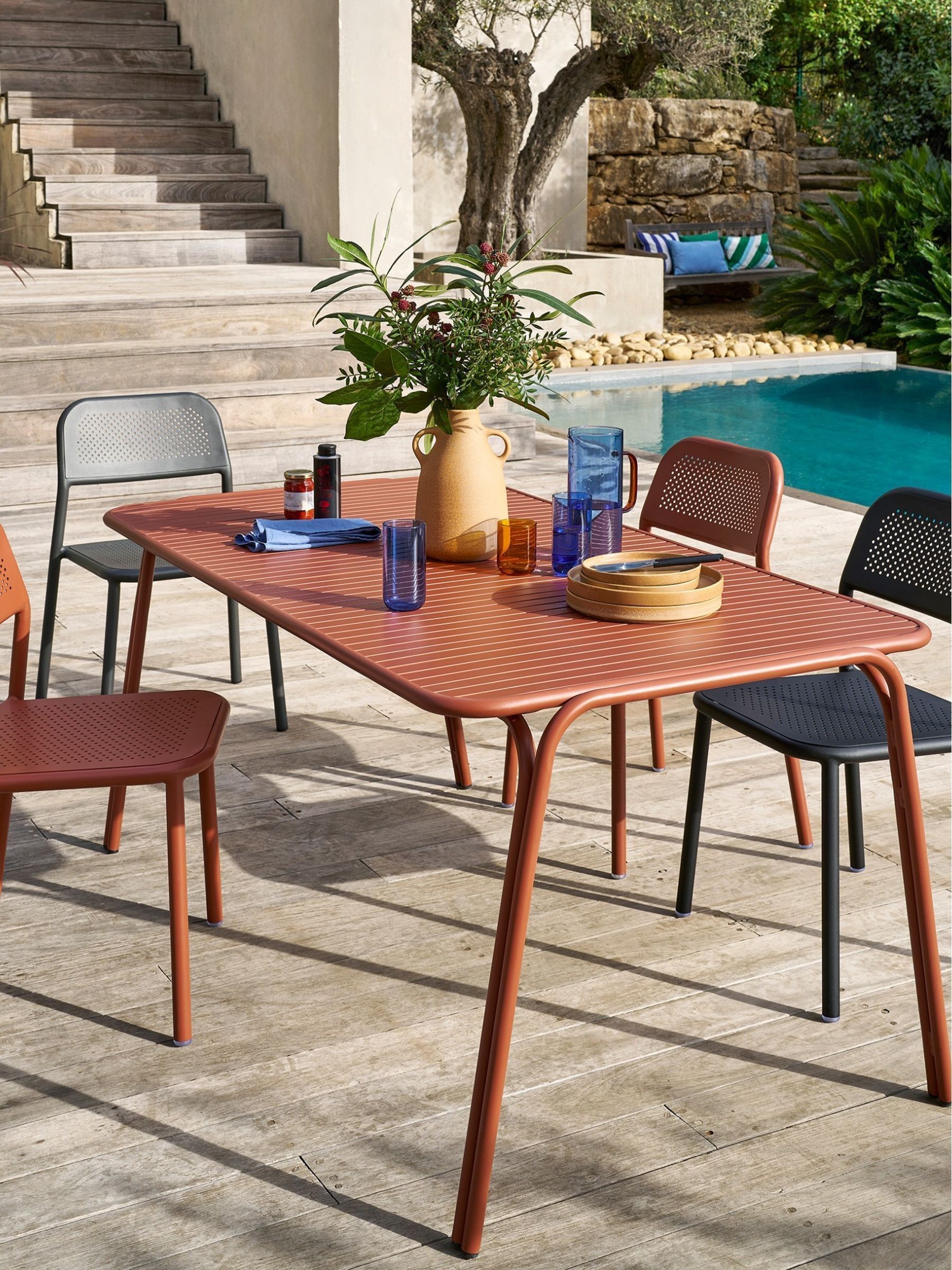 La Redoute Intérieurs Set of 2 Terracotta Lyona Aluminium Garden Chairs