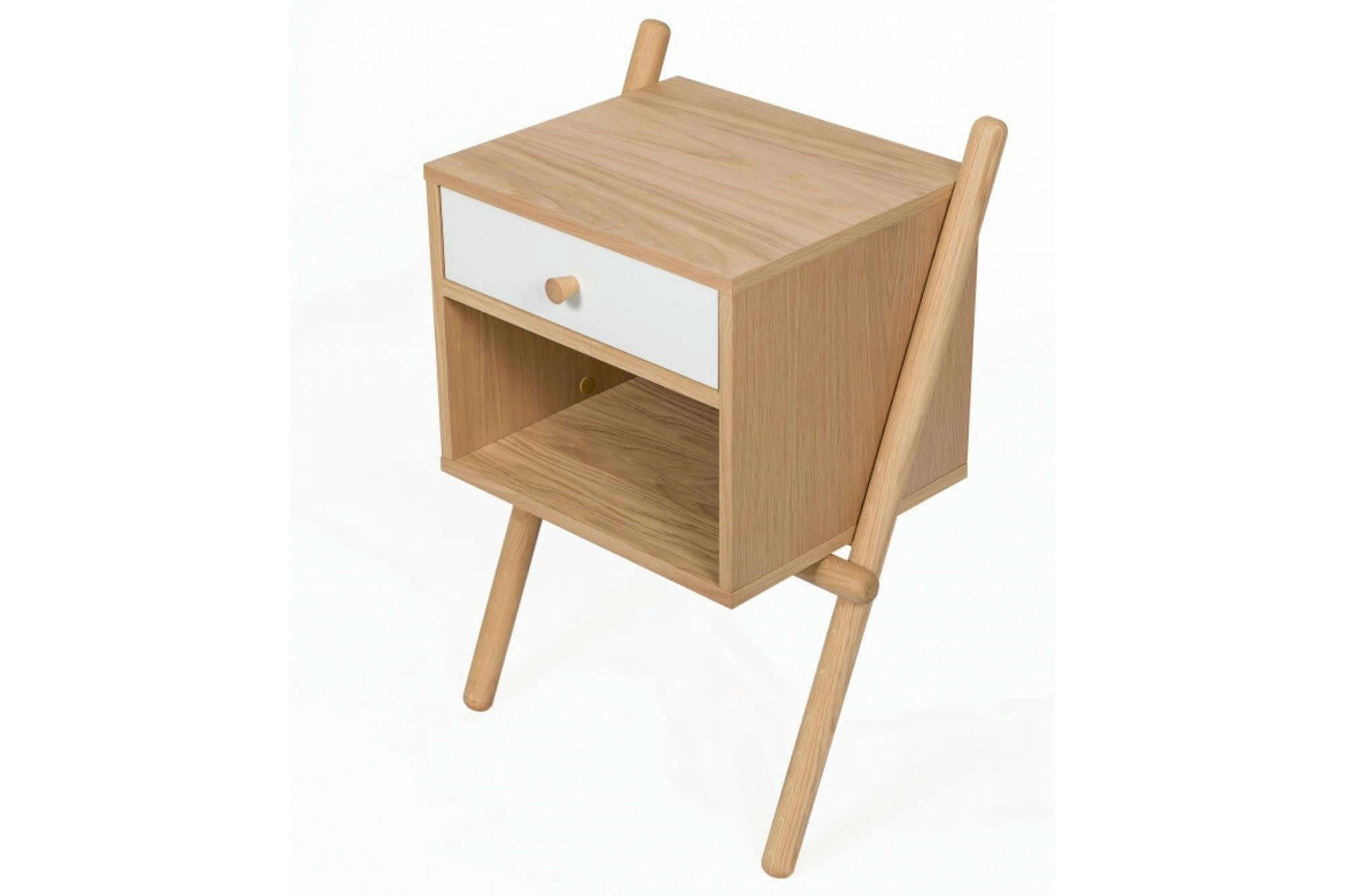 TURKU - Table de nuit en bois 1 tiroir / 1 niche