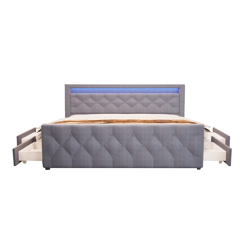 Home Deluxe Gestoffeerd Bed VELARA Donkergrijs