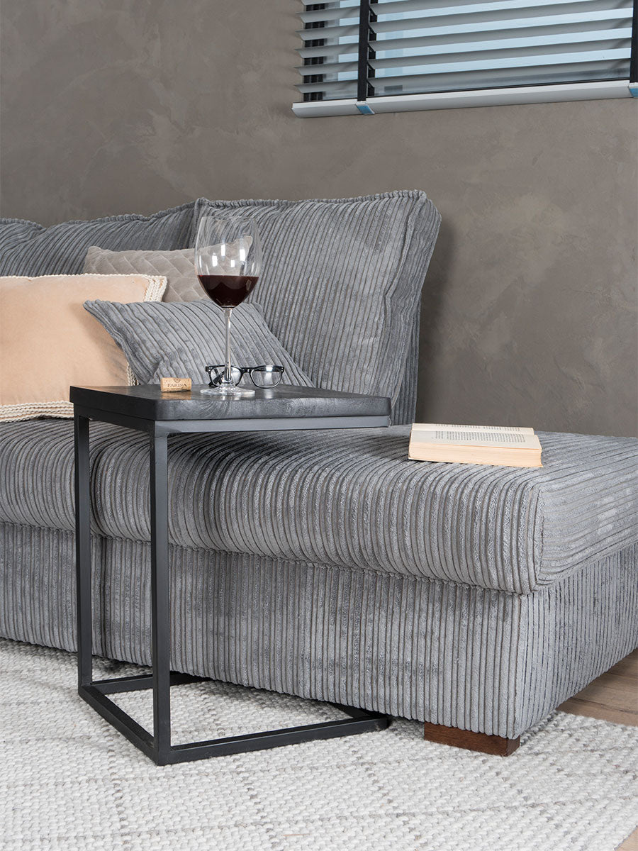 Home67 - Laptoptafel Roos - Zwart blad - Zwart onderstel