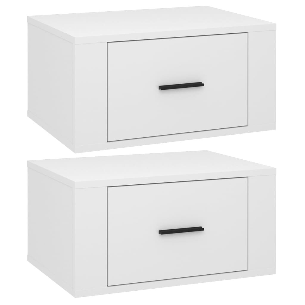 2x Szafka Nocna Stolik Komoda Biała Wisząca Do Sypialni 50x36x25 cm