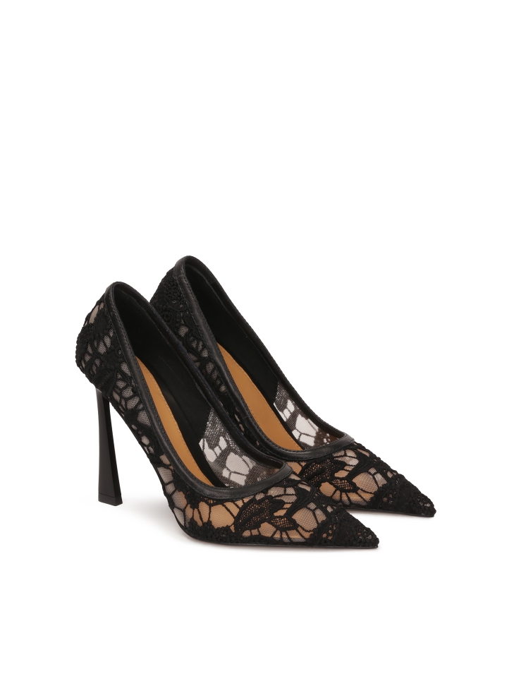 Lace evening pumps