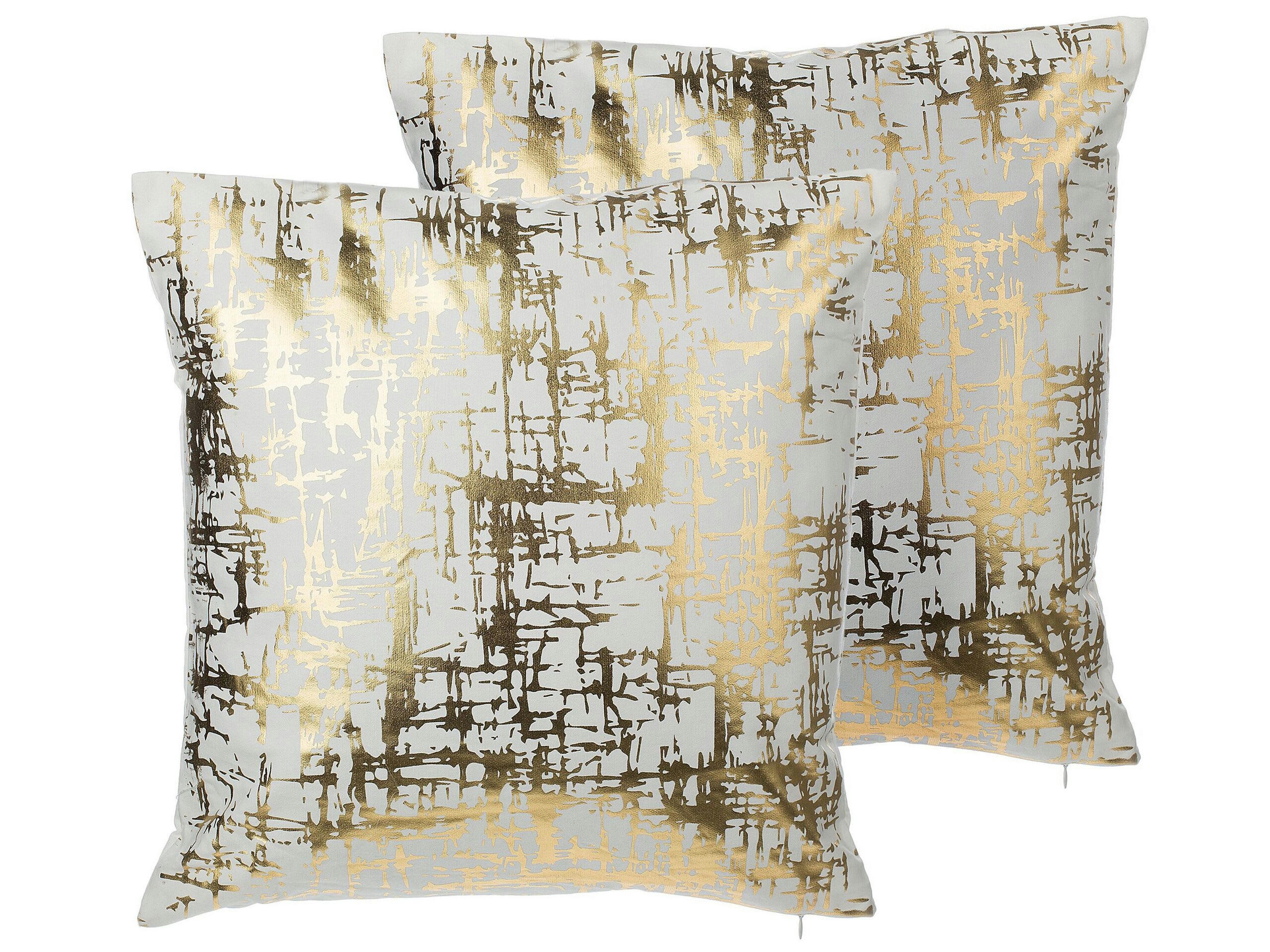 GARDENIA - Lot de 2 coussin décoratifs en tissu doré 45x12cm