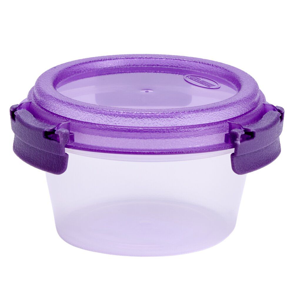 BoÎte alimentaire ronde 380ml Fresh System plastique transparent et violet Ø12xH7cm