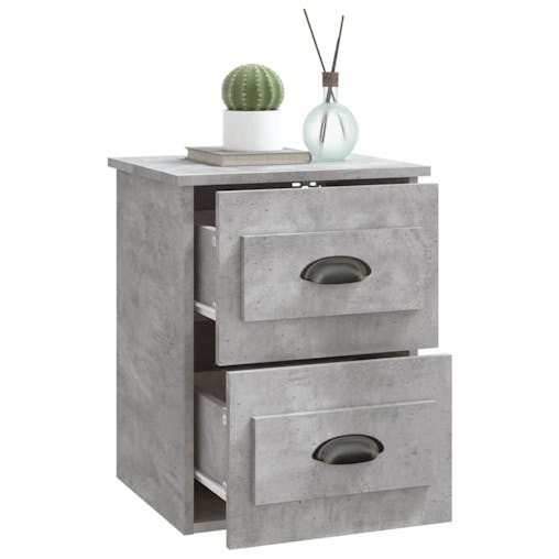 NNEVL Wall-mounted Bedside Cabinets 2 pcs Concrete Grey 41.5x36x53cm