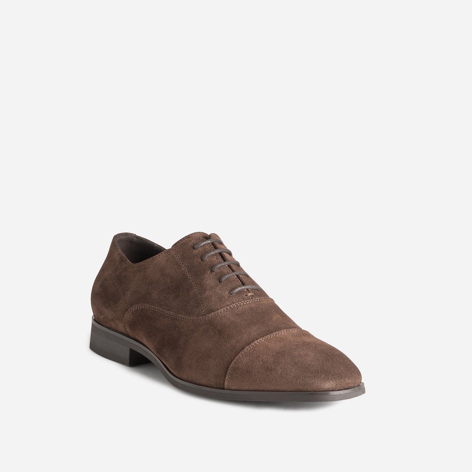 Richelieu marron cuir velours bout droit