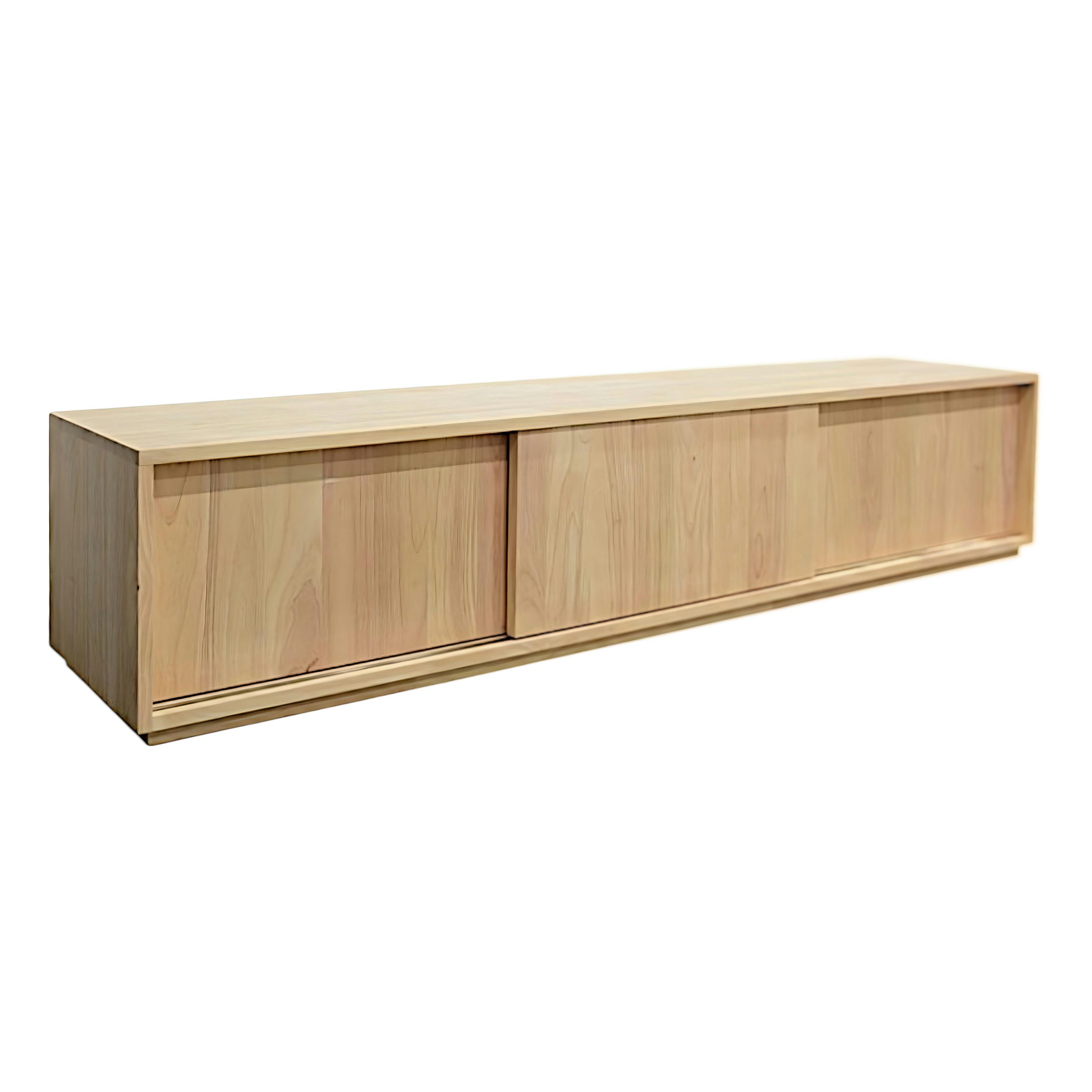 Meuble TV Hévéa 3 portes coulissantes 200x45x45cm BALTIC