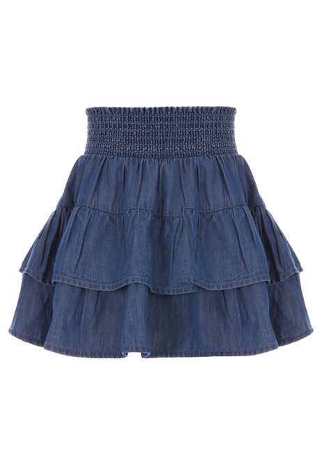 Younger Girls Blue Denim Ra-Ra Skirt