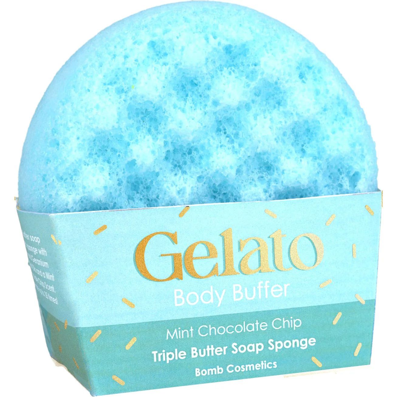 Bomb Cosmetics Gelato Body Buffer Soap Sponge Mint Chocolate Chip