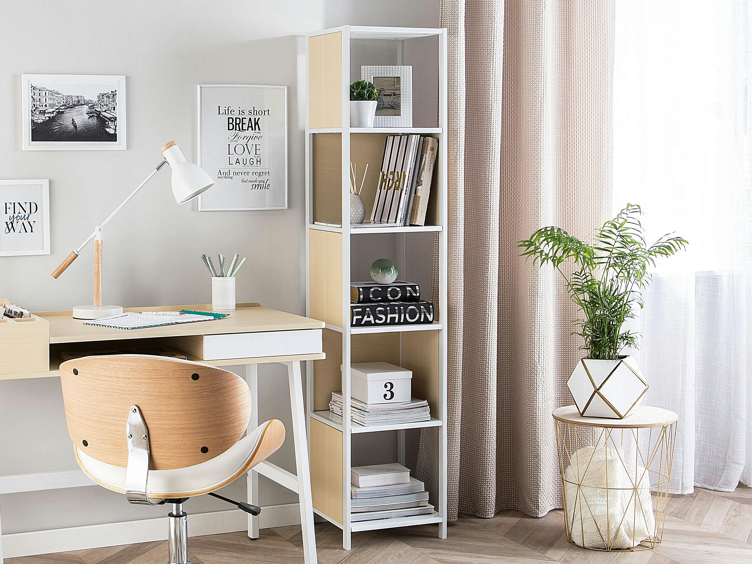 BOGOTA - Étagère blanche et bois clair