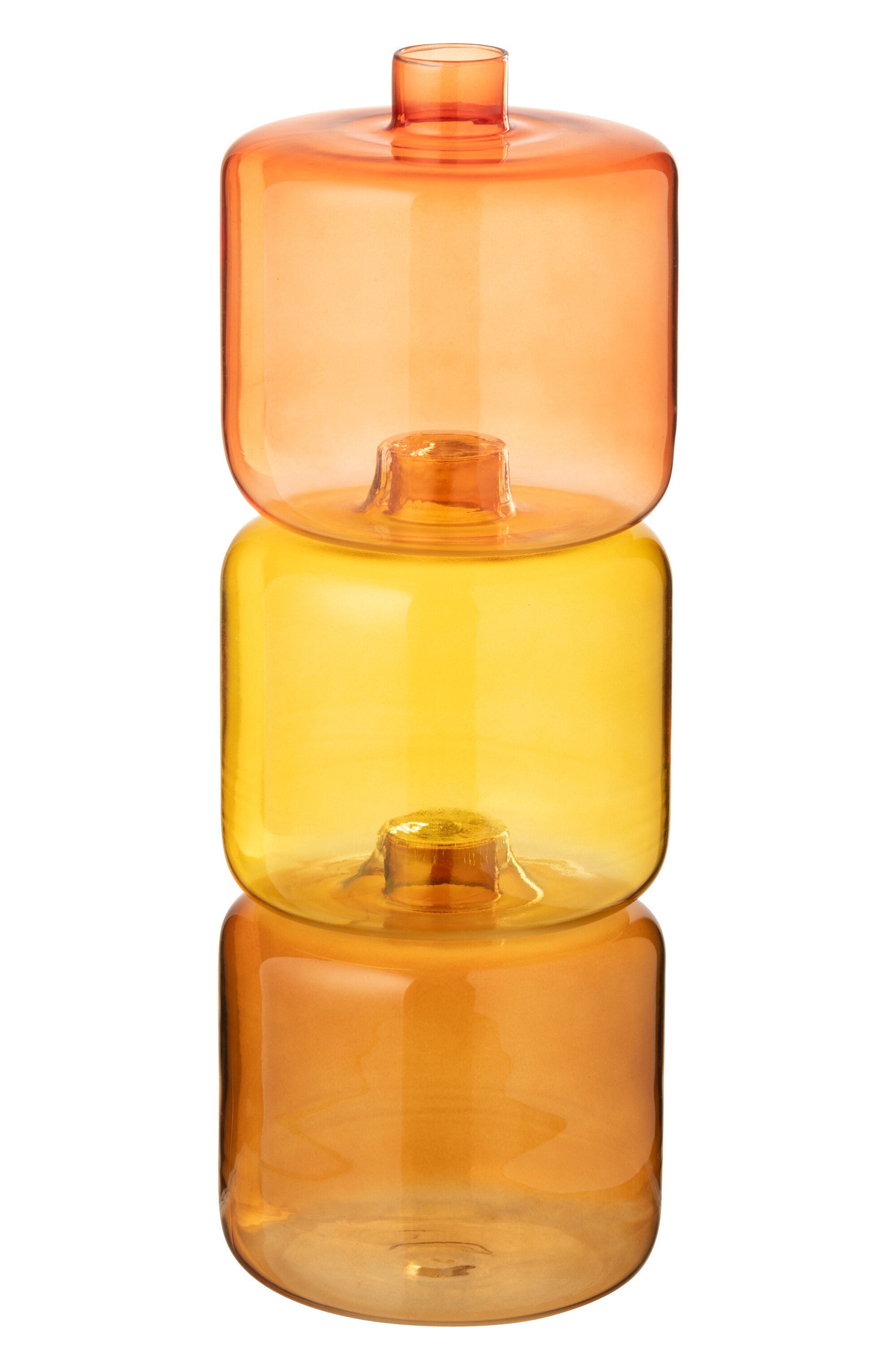 J-Line vaas Rond - glas - oranje - large - 3 stuks