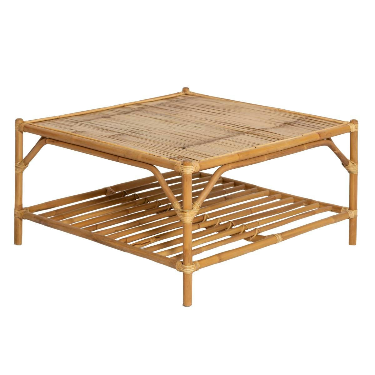 - Table basse en bambou marron 89 cm