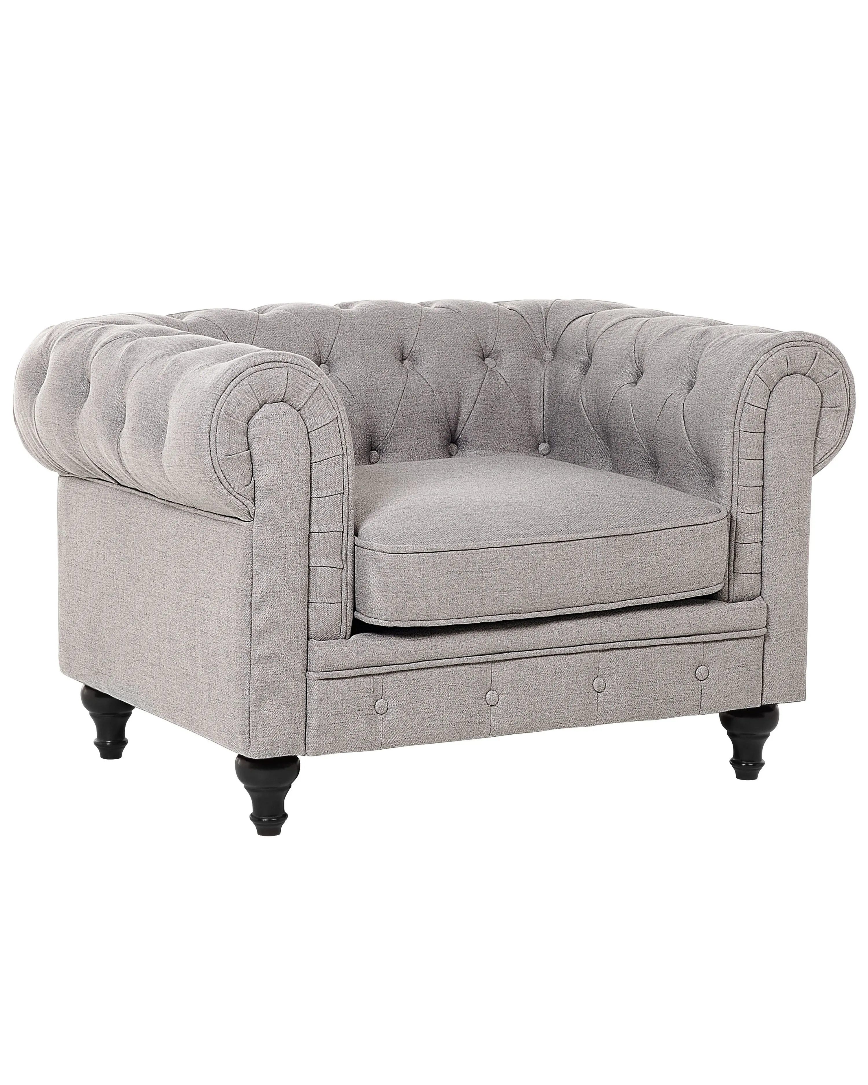 Armchair CHESTERFIELD Fabric Light Grey