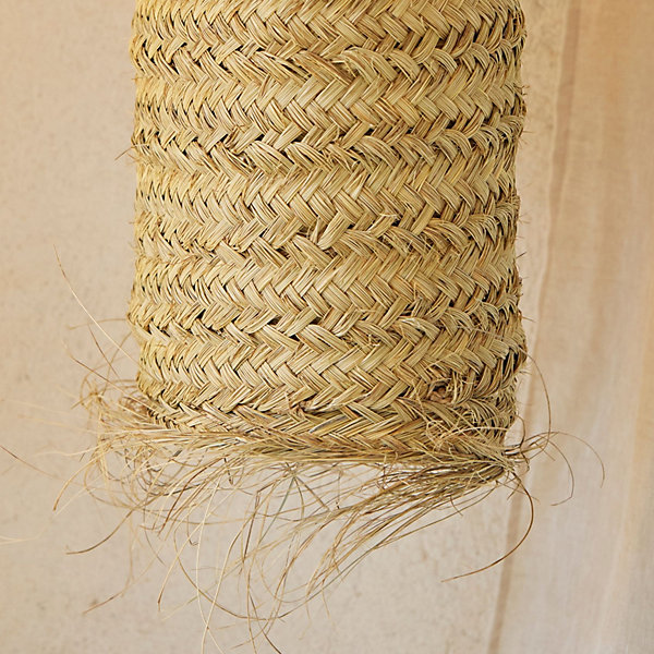 Abat-jour tube fibre de palmier (60x26 cm - Naturel)