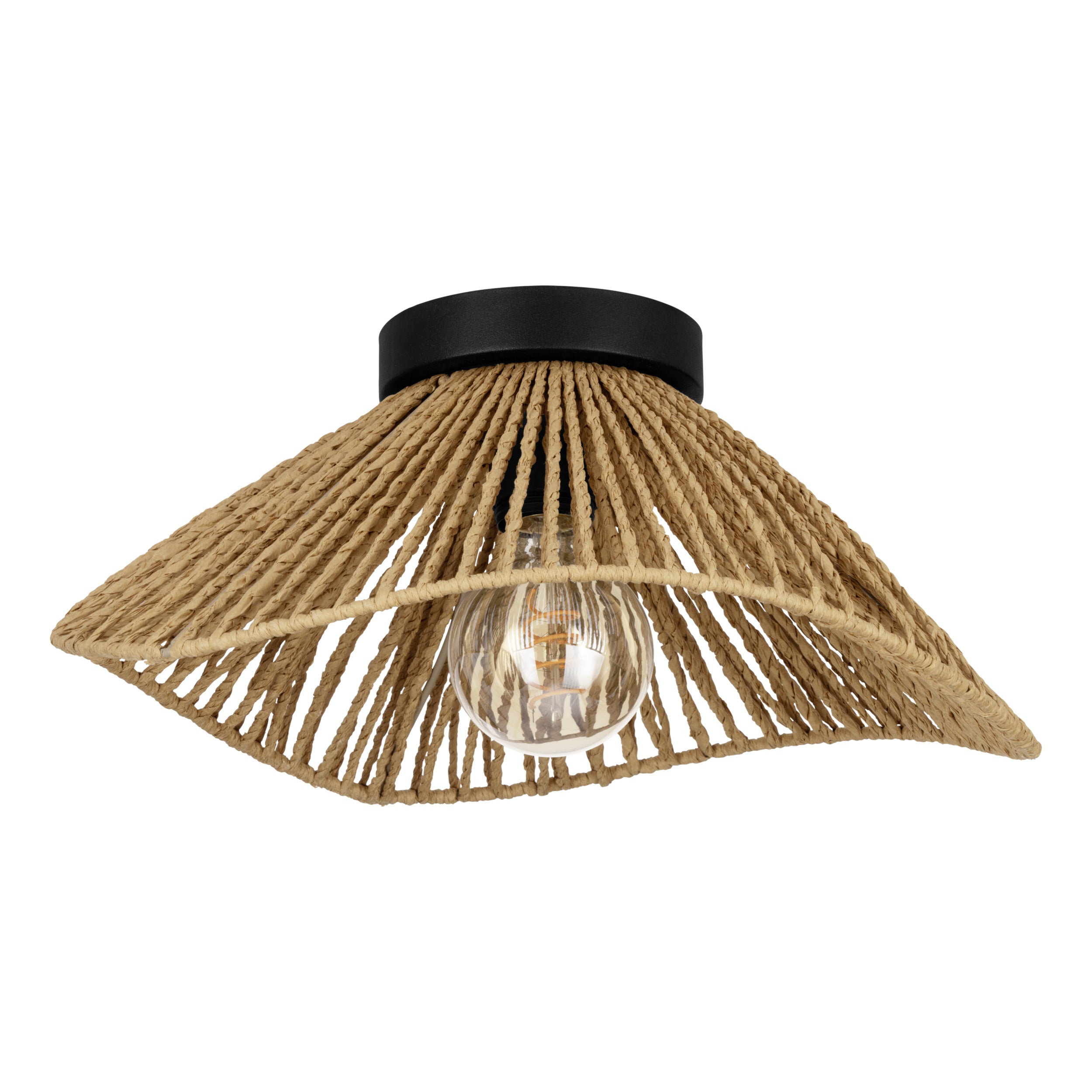 EGLO plafondlamp Lavister - e27 - papier/staal - zwart/bruin