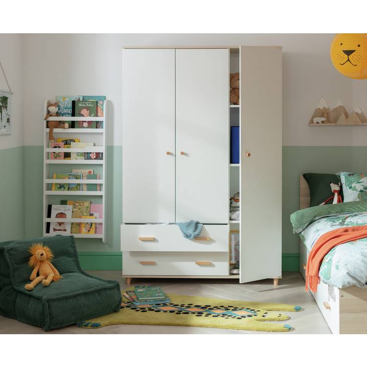 Habitat Melby 3 Door 2 Drawer Wardrobe - White