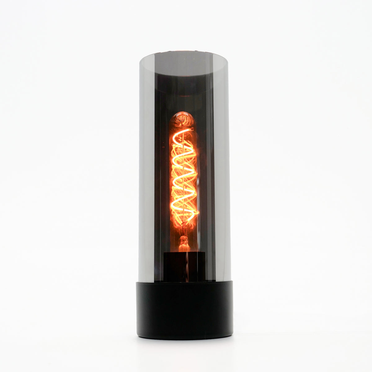 EGLO tafellamp Damasco 1 - e27 - ø 10 cm - smoke glas - zwart
