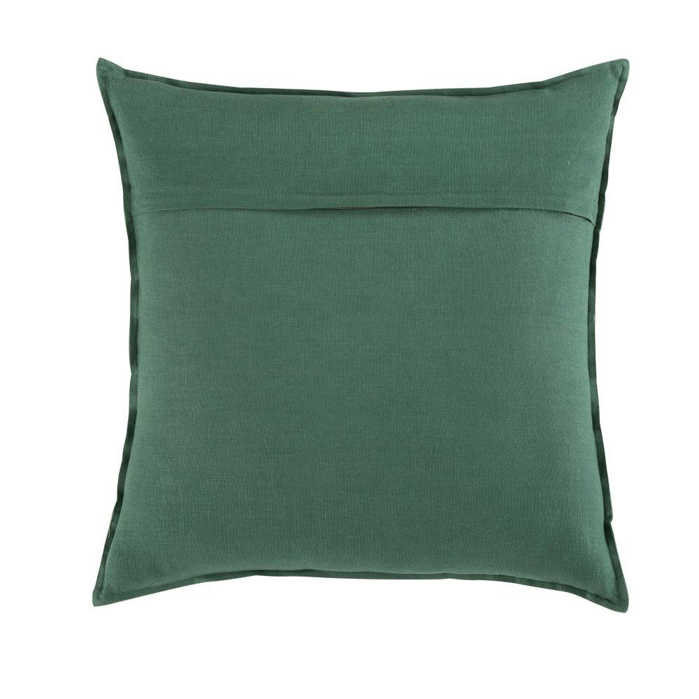 - Coussin en lin lavé vert basilic 60x60