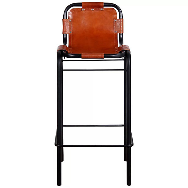 Lot de deux tabourets de bar cuir marron Helloshop26