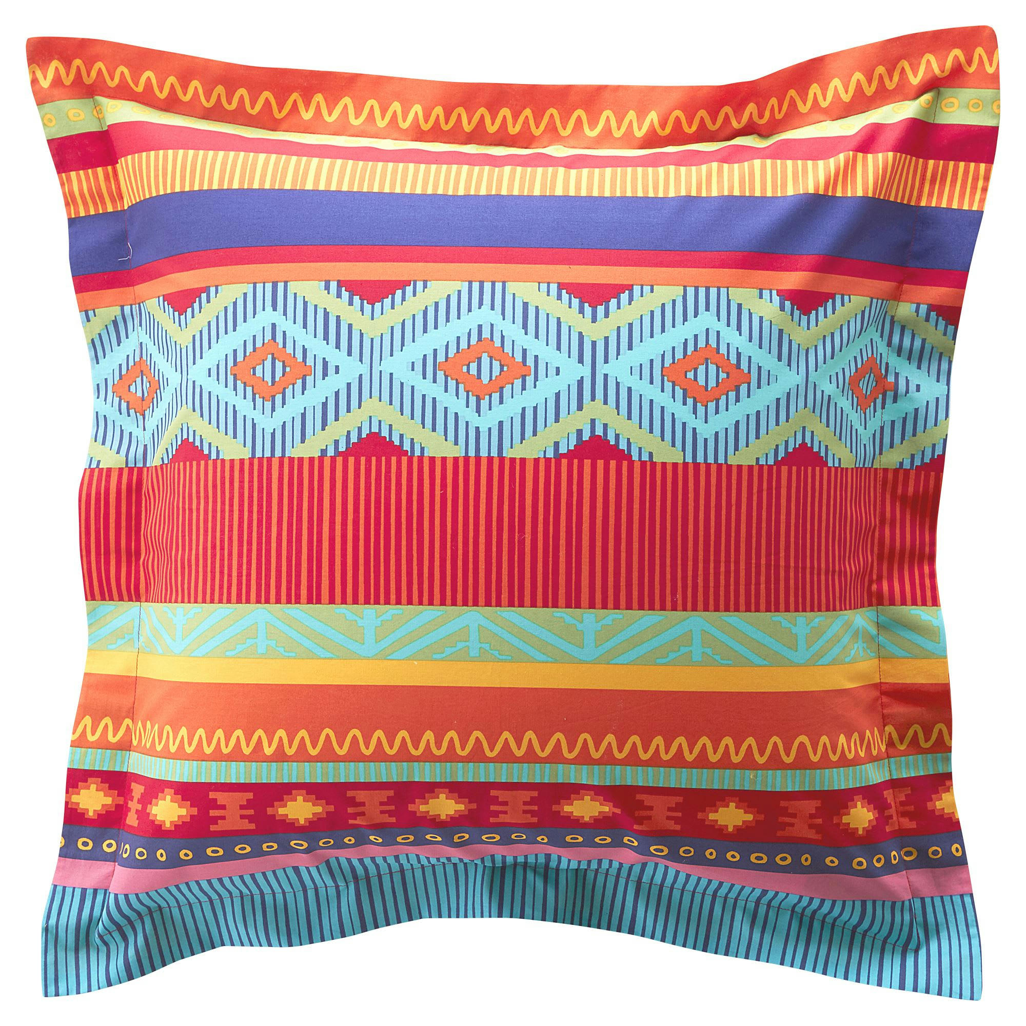 EL GRINGO - Taie volant 50x70 multicolore en coton